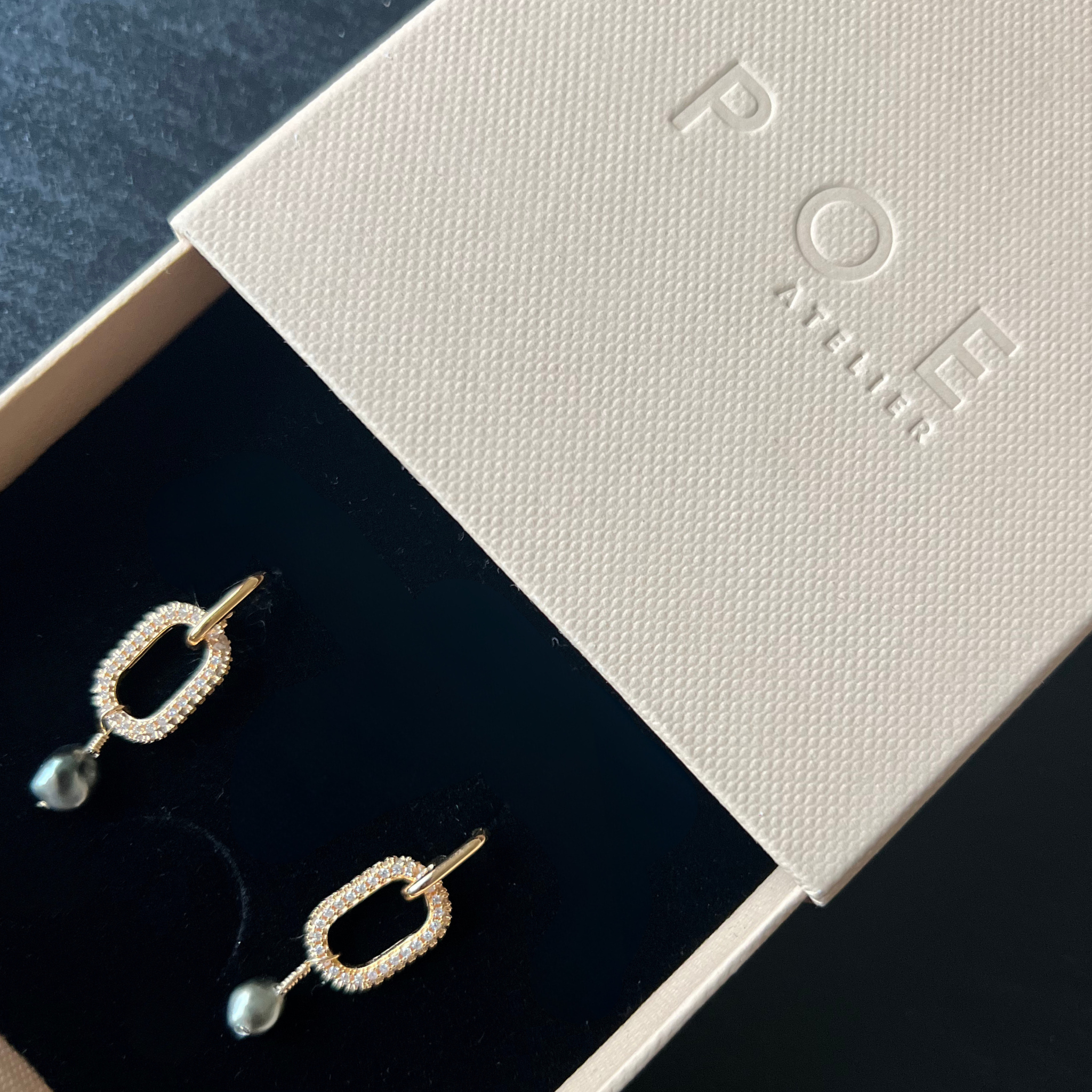 emballage cadeau boucle d'oreille perle keshi de tahiti