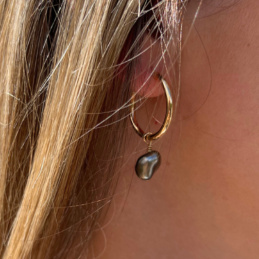 anneaux créoles perle de tahiti