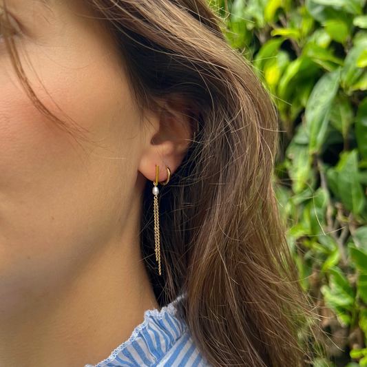 boucles d'oreilles perle d'eau douce puces