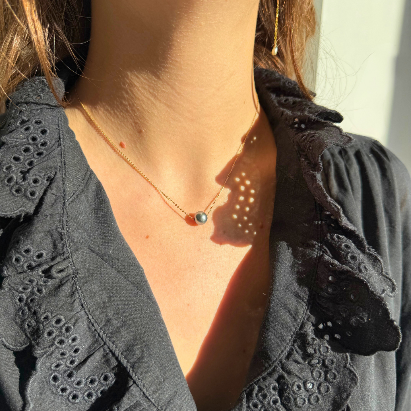 collier ras de cou perle de tahiti