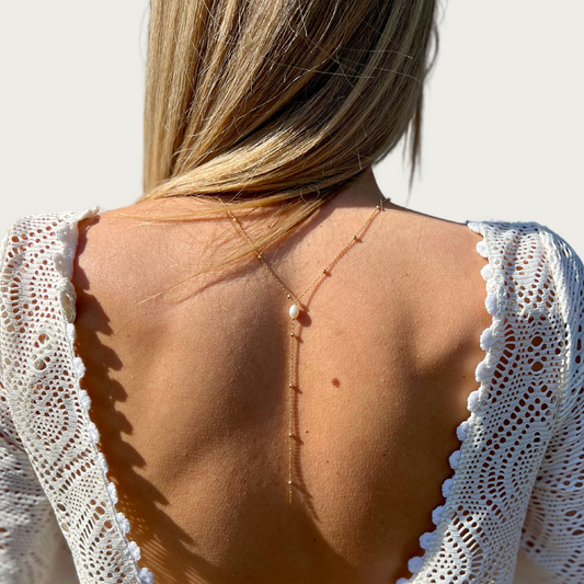 Collier dos nu perle eau douce