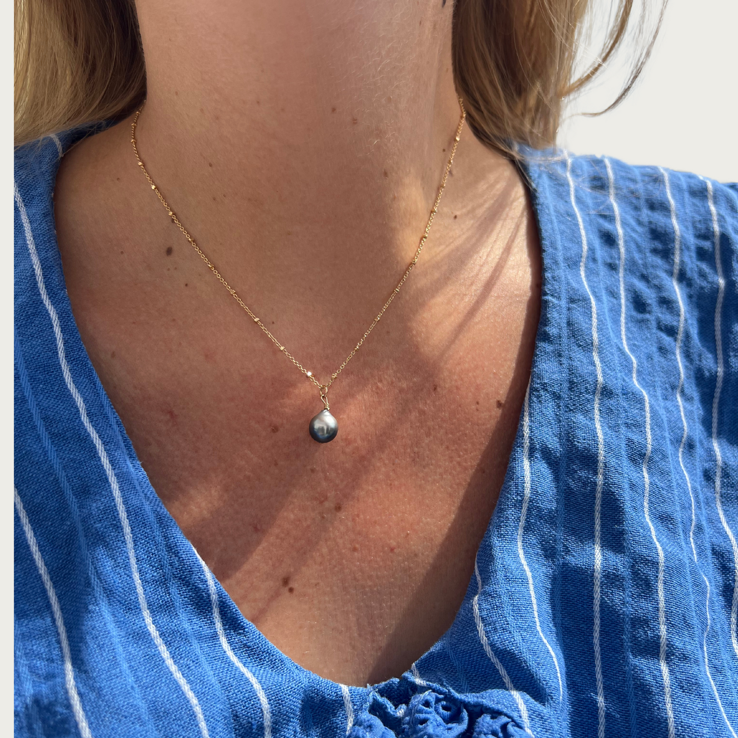 collier pendentif perle de tahiti chaine gold filled