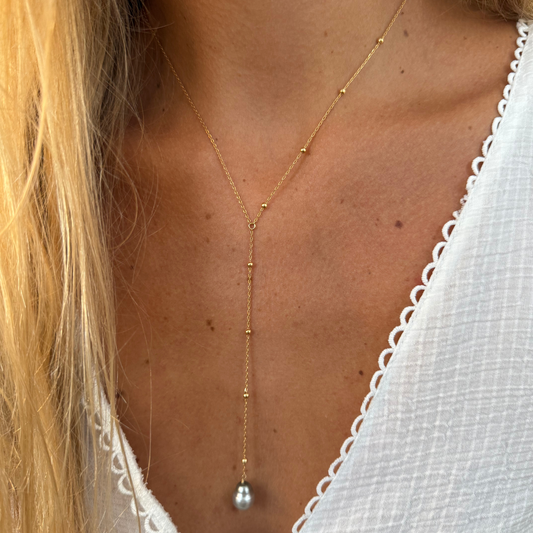 Collier plongeant perle de tahiti