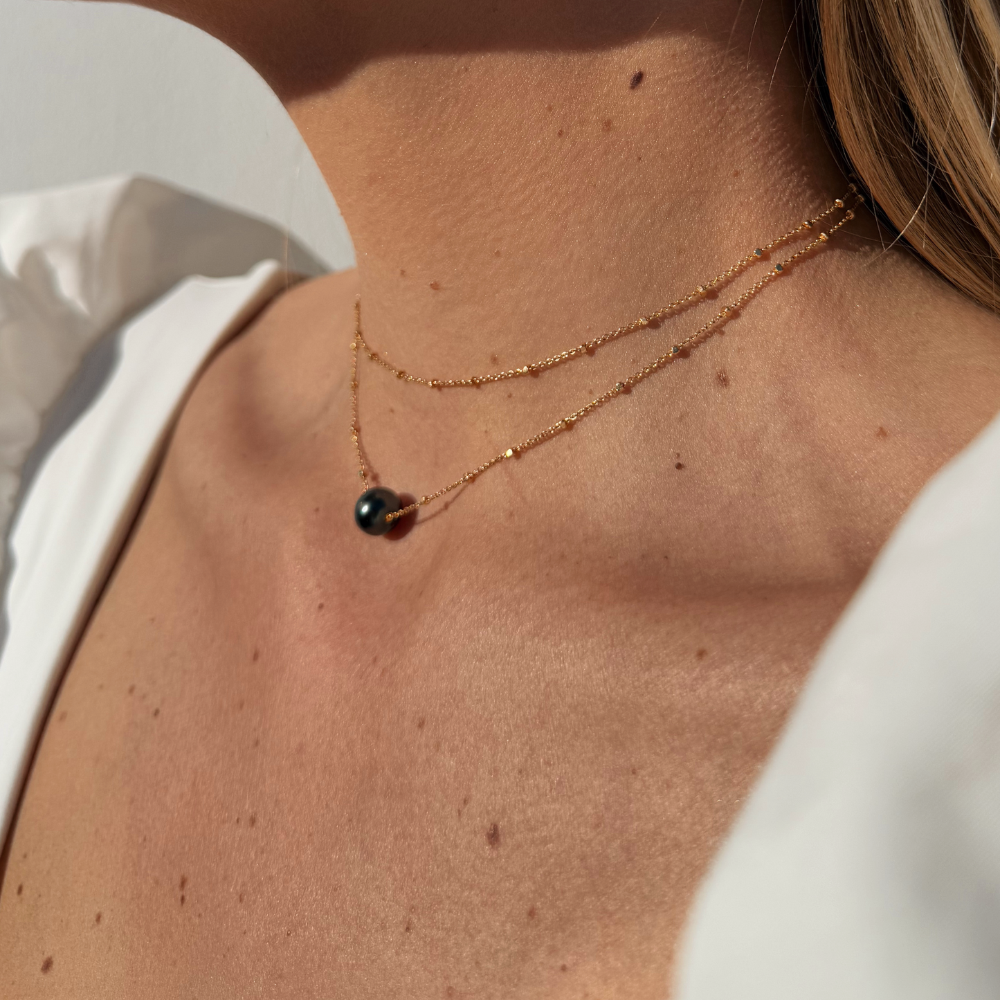 COLLIER L'IRRÉSISTIBLE DOUBLE - Perle de Tahiti