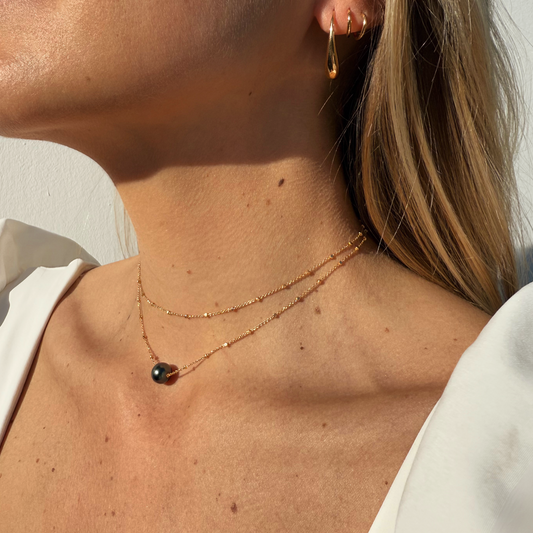 COLLIER L'IRRÉSISTIBLE DOUBLE - Perle de Tahiti