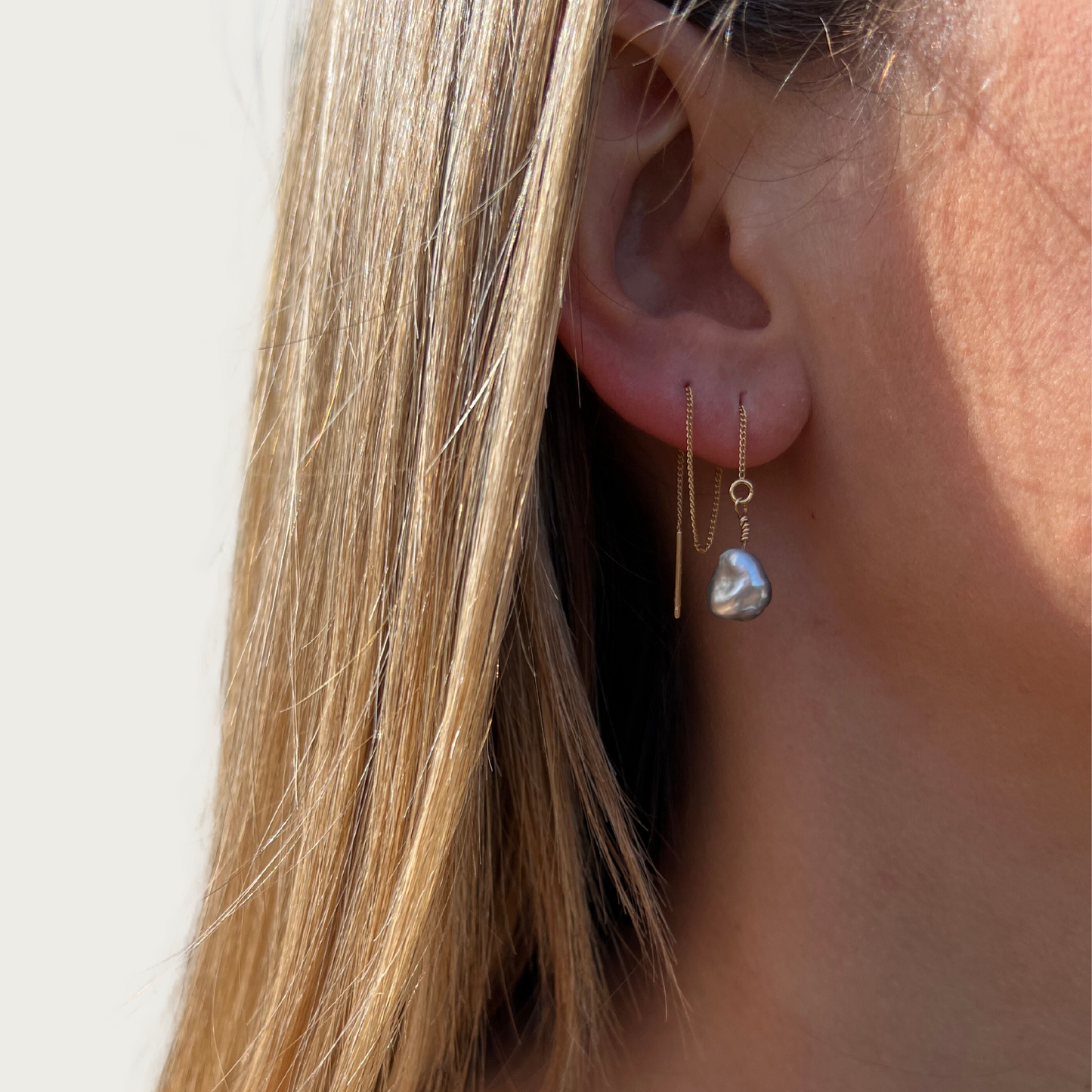 Boucle d'oreille keshi tahiti