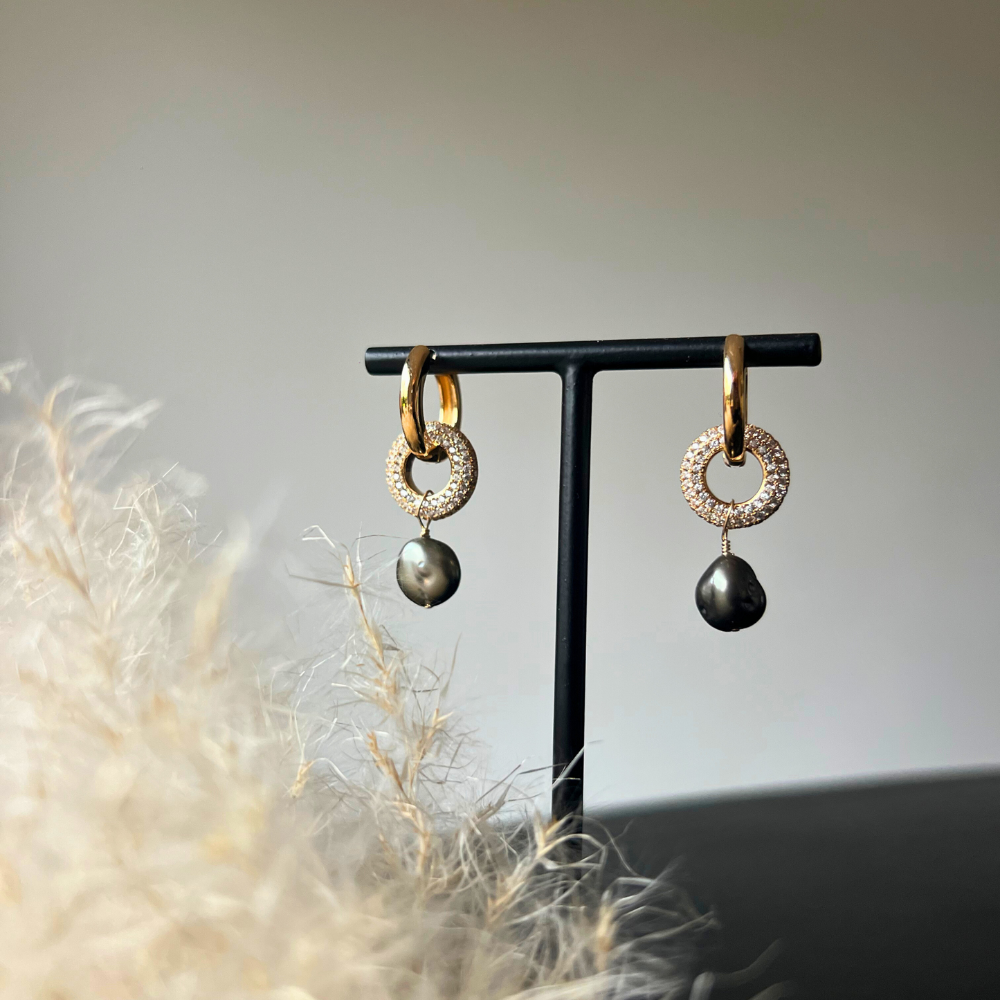 boucle d'oreille perle de tahiti