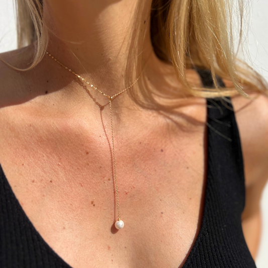 collier ajustable perle eau douce