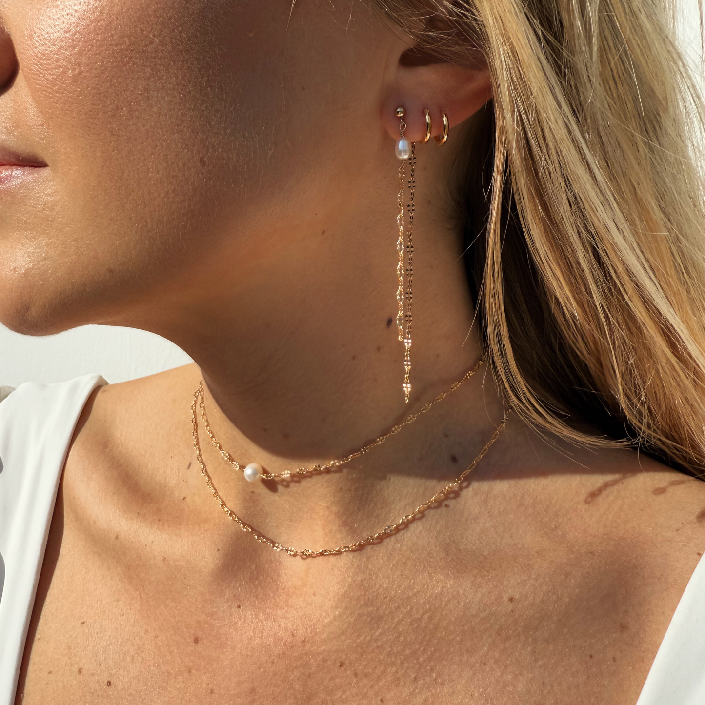 BOUCLES D'OREILLES LA RÊVEUSE - Perle d'eau douce
